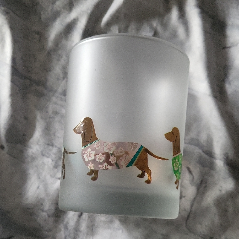 Frosted Glass with Dachshund Design